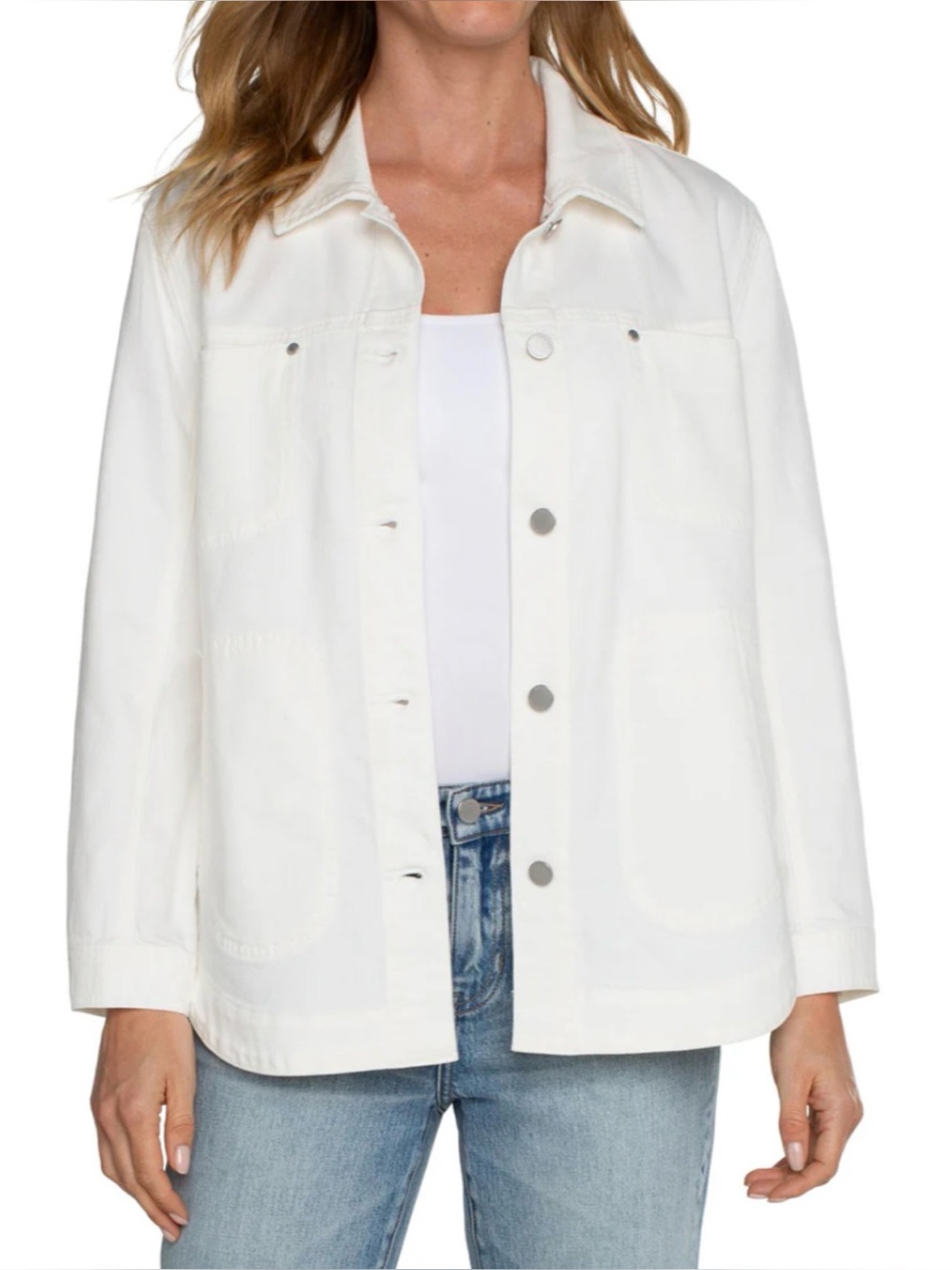Liverpool cream/White Women's Casual Button-Front Jacket